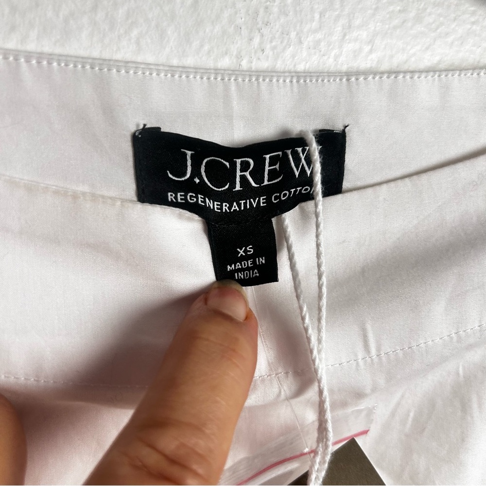 J.Crew Ciel Top in Cotton Poplin White XS w belt NEW! - Picture 7 of 13